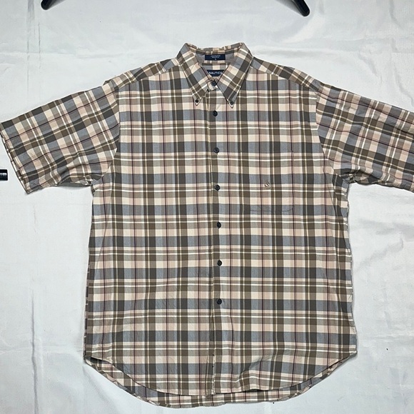 Nautica Other - Nautica Beige and Brown Plaid Button Down Shirt
